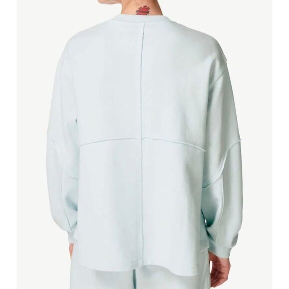 Sweaty Betty Revive Sweatshirt Womens 14 Aqua Blue Peplum Oversized Loungewear - Picture 15 of 15
